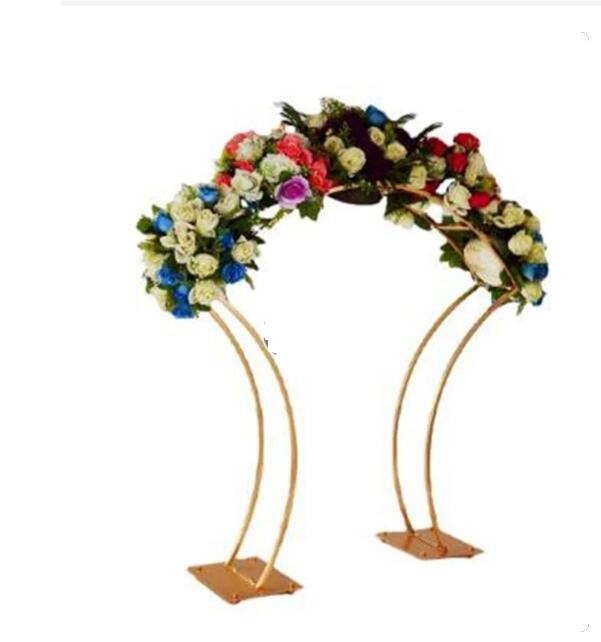 Support de fleurs géométrique plaqué or pour mariage, pièce maîtresse en arc, plomb de route pour événement, décoration de mariage, nouvelle collection