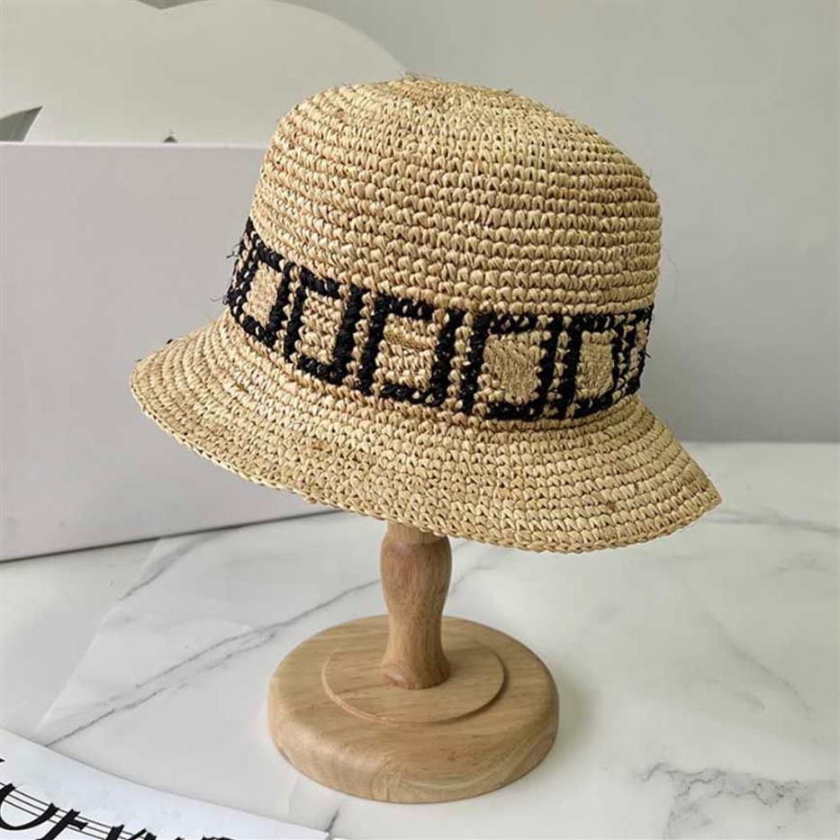 Frais casquettes de balle chapeaux INS été Lafite lettre F imprimer petit bord pêcheur chapeau été parasol chapeau crème solaire chapeau WOMAN220U