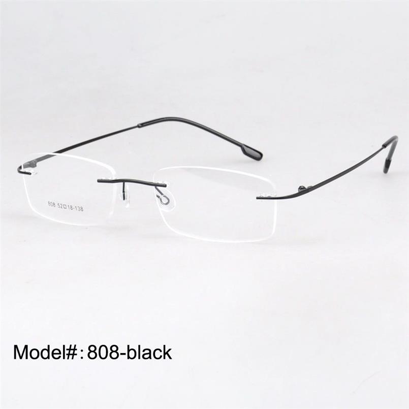 Armações ópticas articuladas sem aro inteiras, óculos de titânio com memória, óculos de prescrição306g