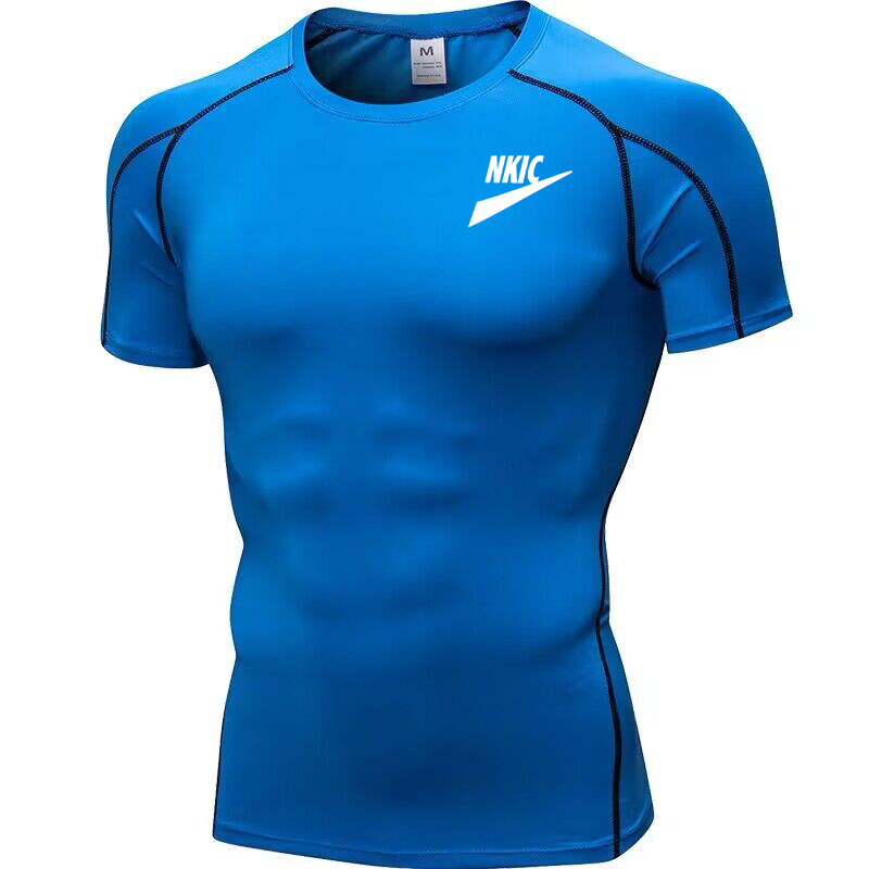 Sport Black Tirt Brand Letter Print Men Quick Dry Dry Short sport Tops Gym Gym Litness Compression Shirt Training T-Shirt t-sirt