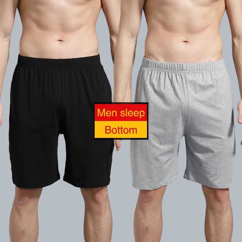 Unterhosen Hause Pyjama Shorts Herren Nachtwäsche Sexy Elastische Schlaf Bottom Baumwolle Bequeme Atmungsaktive Boxer Casual Männliche Feste UnterhoseL1218