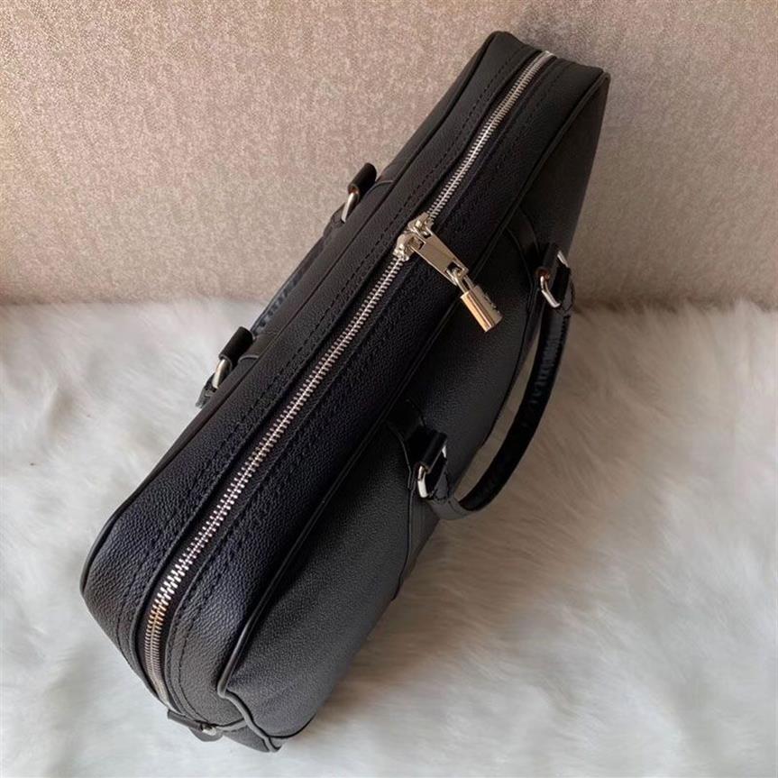2021 Herrens axelportfölj svart brun läder handväska affärsmän bärbara väskor messenger väskor 3 colo248q