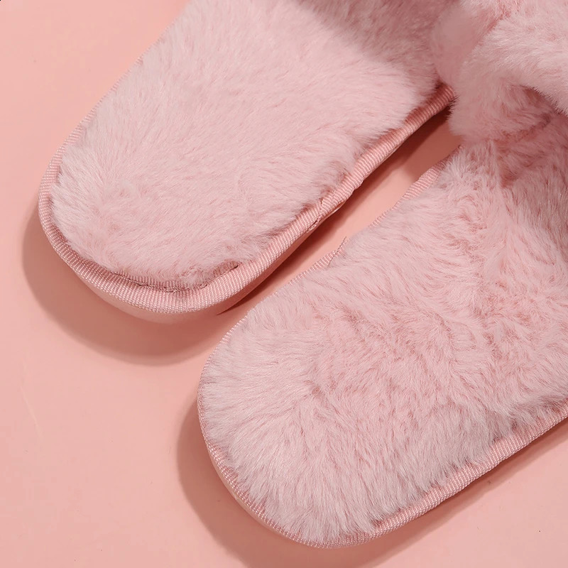 Slippers spring and autumn rabbit hair four seasons home rabbit hair girl's cotton slippers 3987 231219