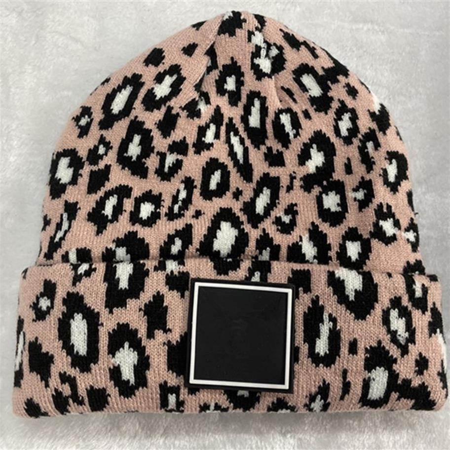 Gorro de diseñador para mujeres y hombres, gorros de punto de invierno de marca, gorros unisex para mujer, gorro cálido, gorro de leopardo Caps298i