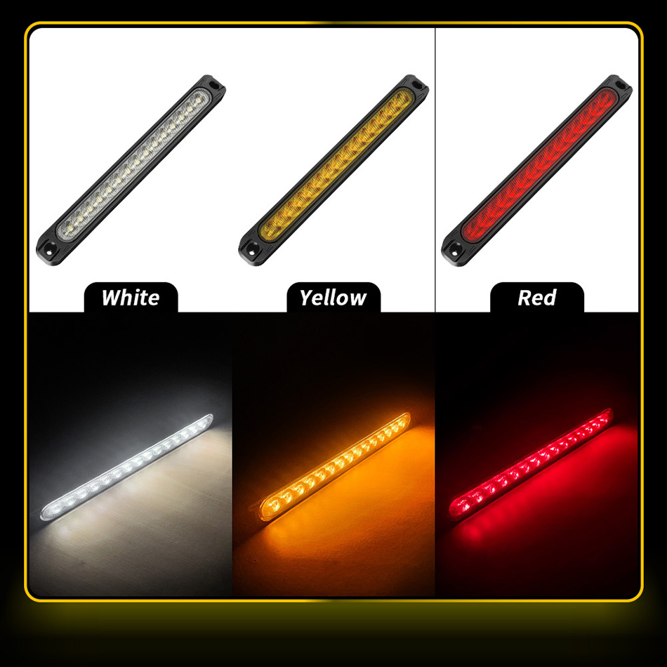 12v/24v 15 led indicador de marcador lateral do caminhão luzes de emergência carro piscando luzes estroboscópicas amarelo branco vermelho sinal de volta aviso lâmpada traseira traseira