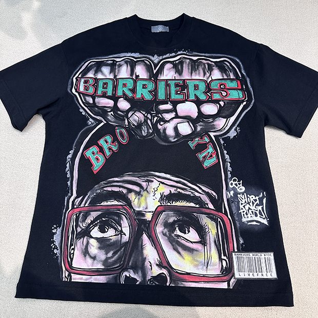 Hip Hop barrières T-shirts hommes imprimé chemise de créateur t-shirt taille américaine 2024SS