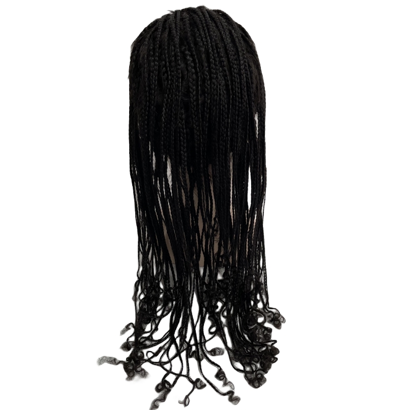 14 polegadas brasileira virgem cabelo humano cor natural 180% densidade caixa tranças perucas completas do laço para mulher negra