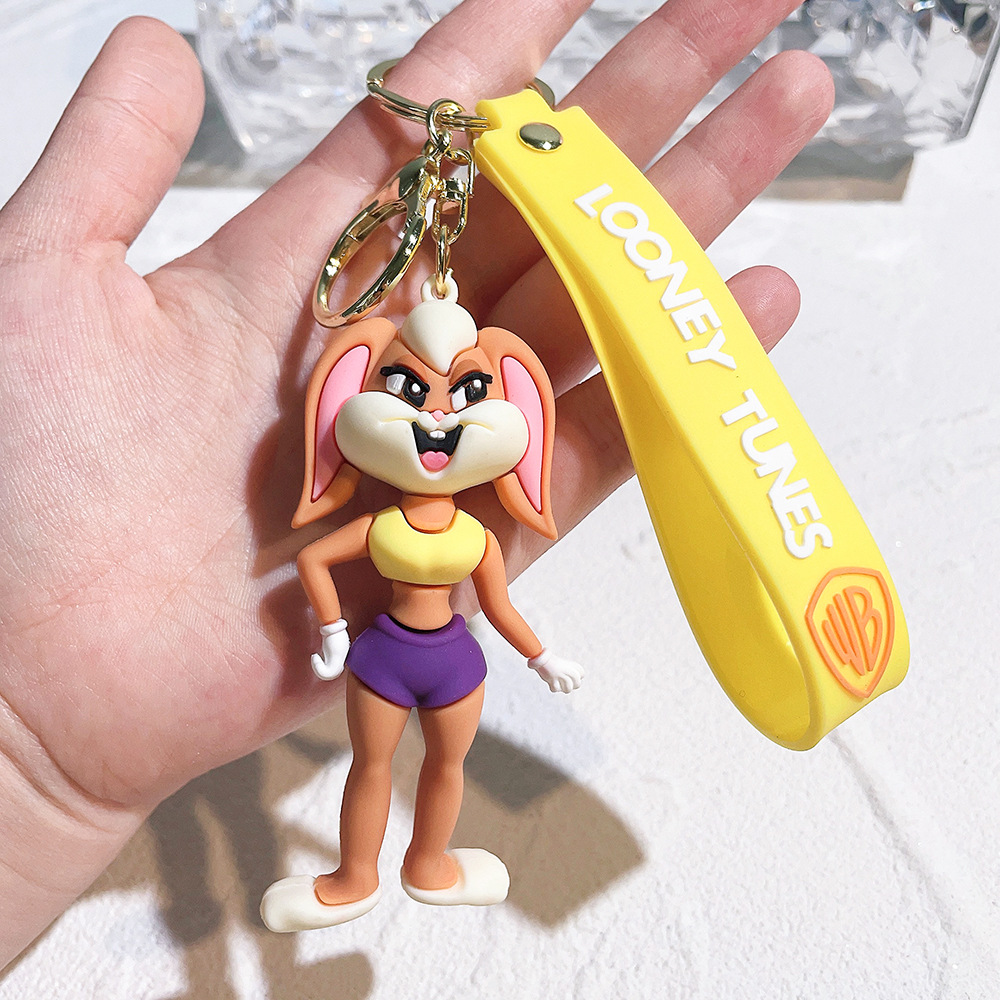 Doll keychain accessories Basketball creative new Bugs Bunny doll key chains rings cartoon trend bag hanging small gifts