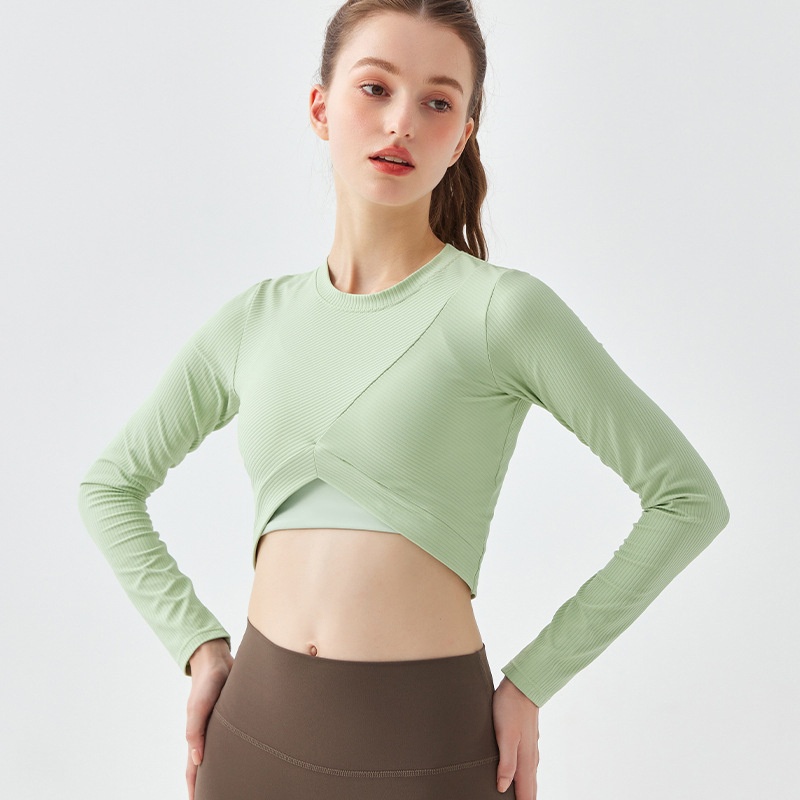 Al Yoga Long Sleeve Shirt Womens Tight Yoga Shirts Clothes Backless Crop Top Fitness YC236