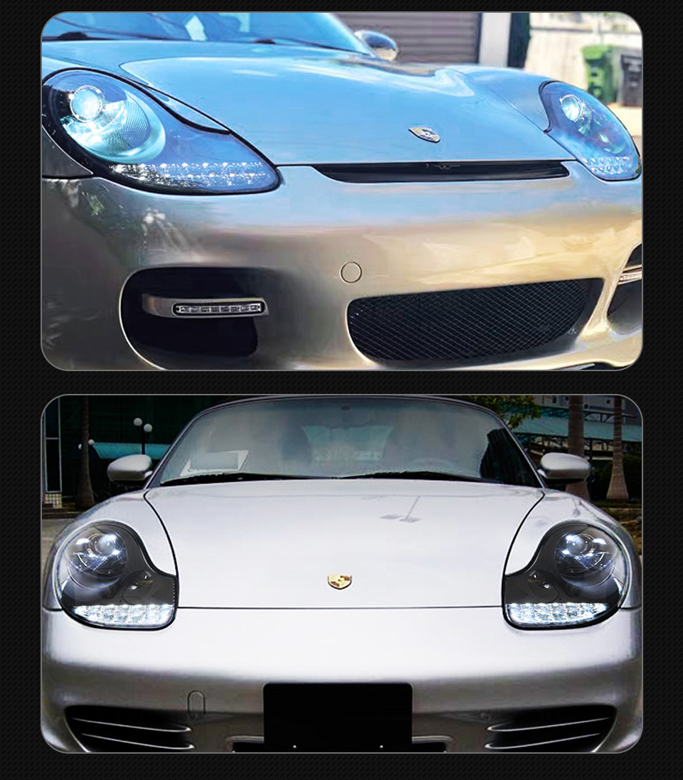 Полностью светодиодные фары для Porsche boxster 986, фары 1997-2002, обновление DRL, динамическая сигнальная лампа, фара в сборе