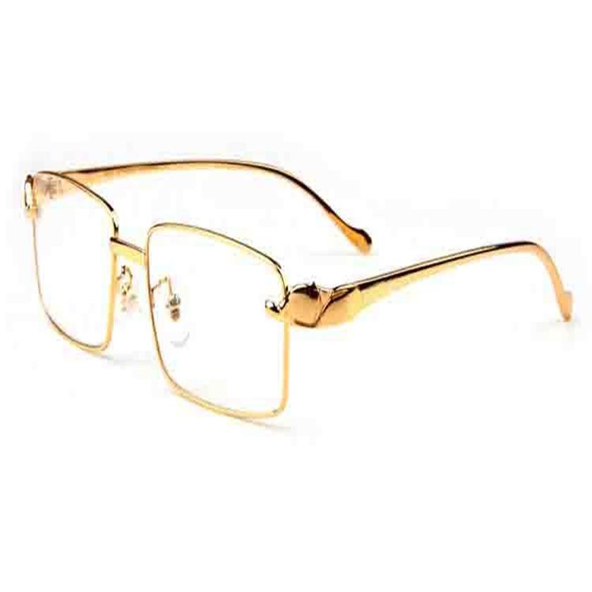 lunettes de soleil de mode pour hommes lunettes de corne de buffle sans monture or argent cadre léopard mental lunettes de soleil de haute qualité lunettes gafas d205n