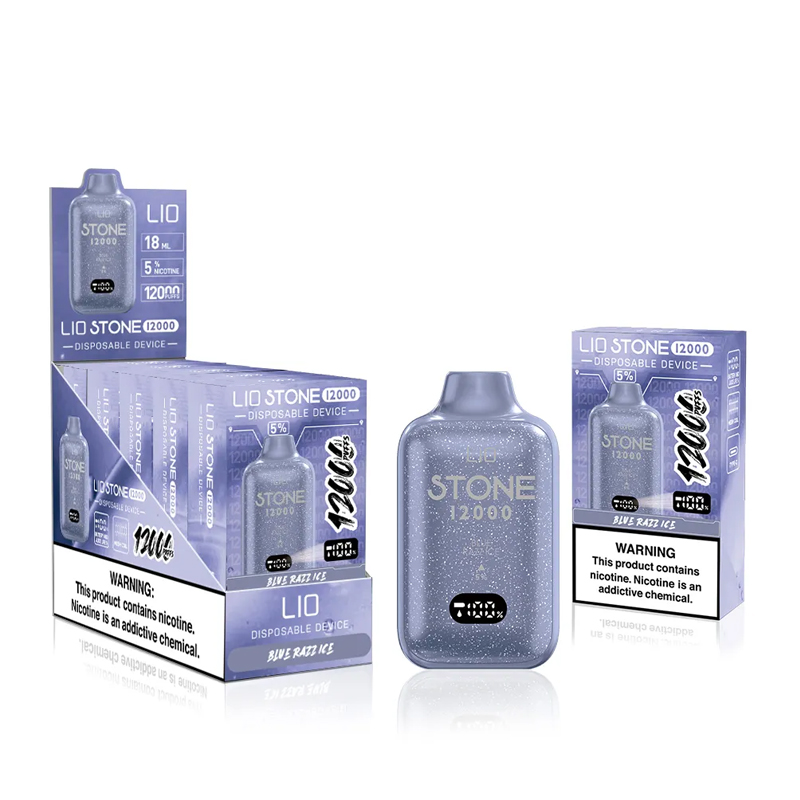 Оригинальный LIO Stone 12000 затяжек Одноразовая вейп-ручка 12 тыс. затяжек Vape LIOstone 0% 2%3% 5% Level 18 мл предварительно заполненных картриджей, стручок перезаряжаемой батареи 550 мАч 15 флаконов 9k Bang