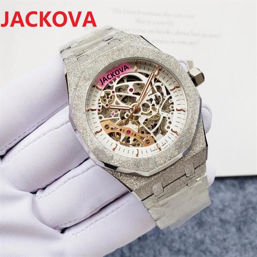 Su quadrante scheletrato cavo orologi meccanici automatici da uomo 42mm acciaio inossidabile 904L luminoso carica automatica 5tm polso impermeabile340H