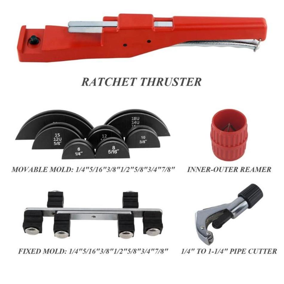 Zangen 1 4' bis 7 8'' Klimaanlage Rohrbiegewerkzeuge Kupferrohr Biegewerkzeugsätze 6-22 mm Nylon Bender338u