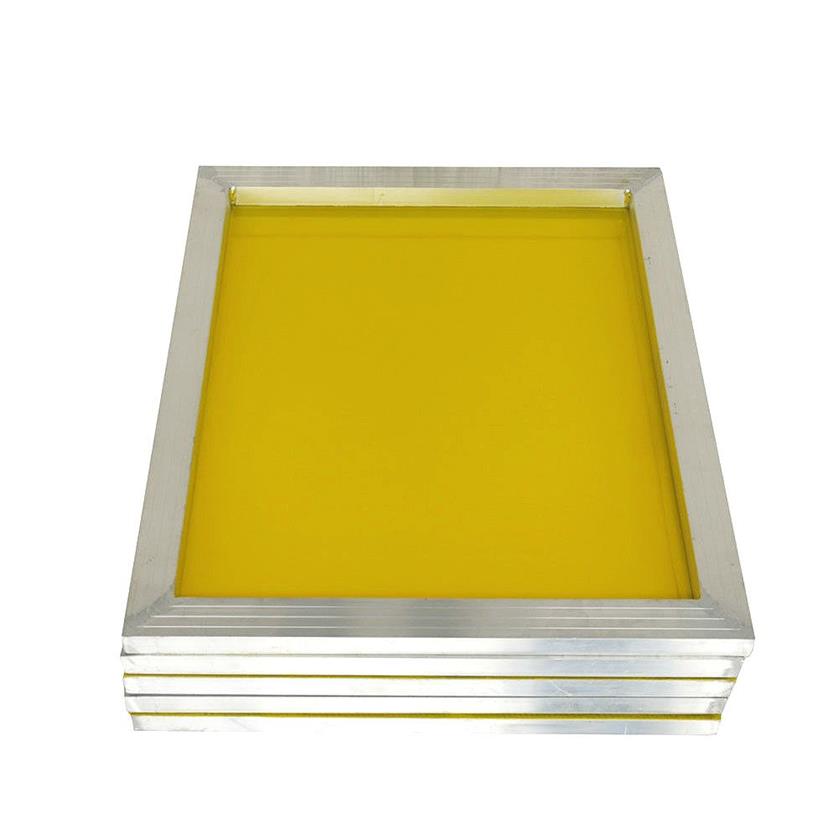 Quadro de impressão de tela de alumínio 43 31cm esticado com malha amarela de poliéster com impressão de seda branca 120T para placa de circuito impresso T2005260z