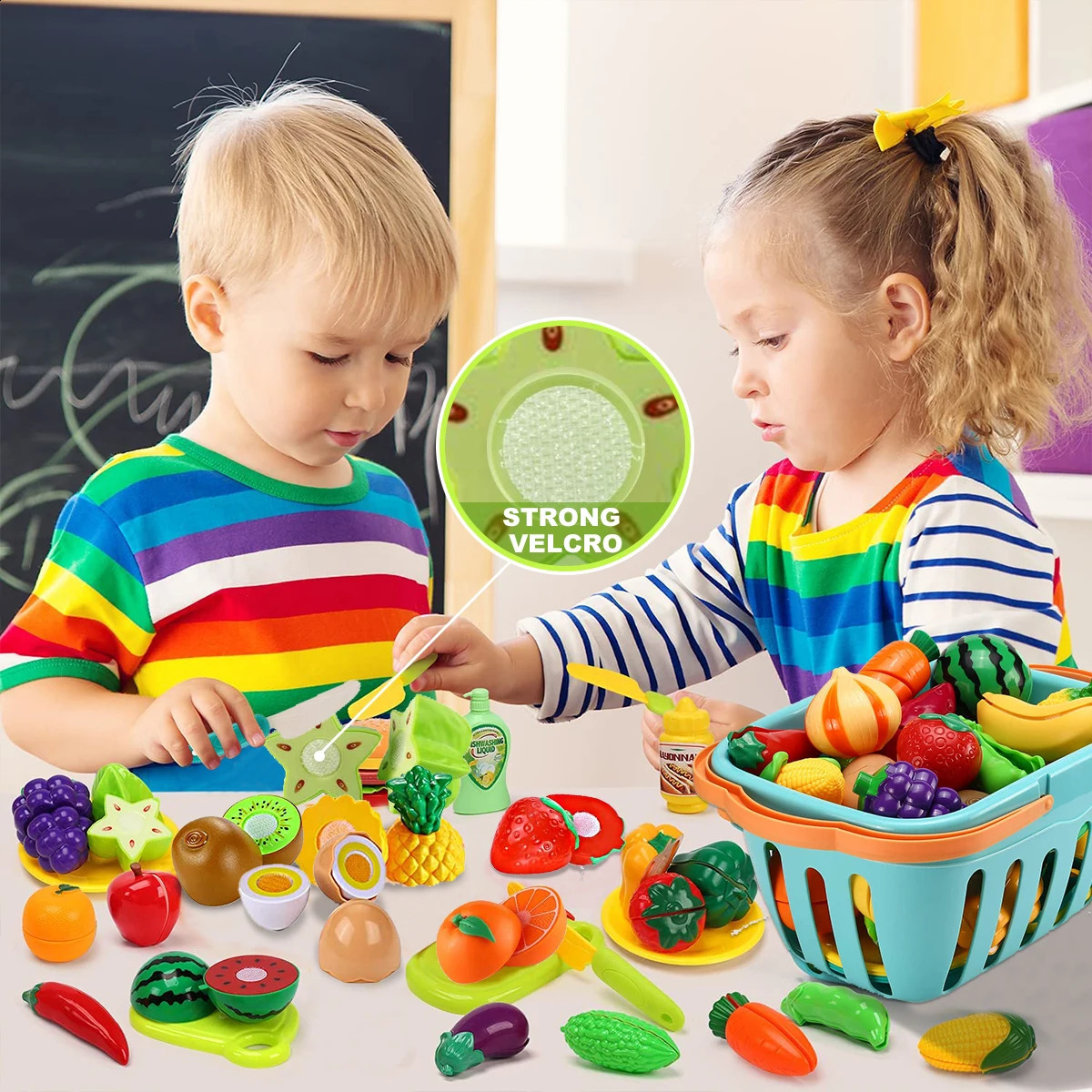 Kitchens Play Food Kids Pretend Play Kitchen Toy Set Cutting Fruit Vegetable Food Play House Simulation Toys Early Education Girls Boys Gifts 231218