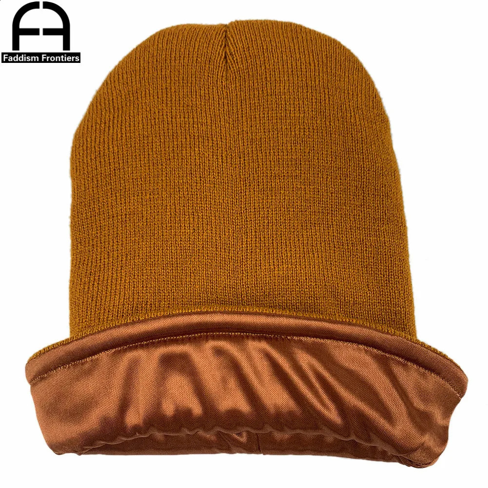 Trapper Hats Sólido Unisex Beanie Otoño Invierno Seda Forrado Mezclas de Lana Suave Cálido Gorro de Punto Hombres Mujeres Cráneo Gorro Gorros de Esquí Gorros 231219