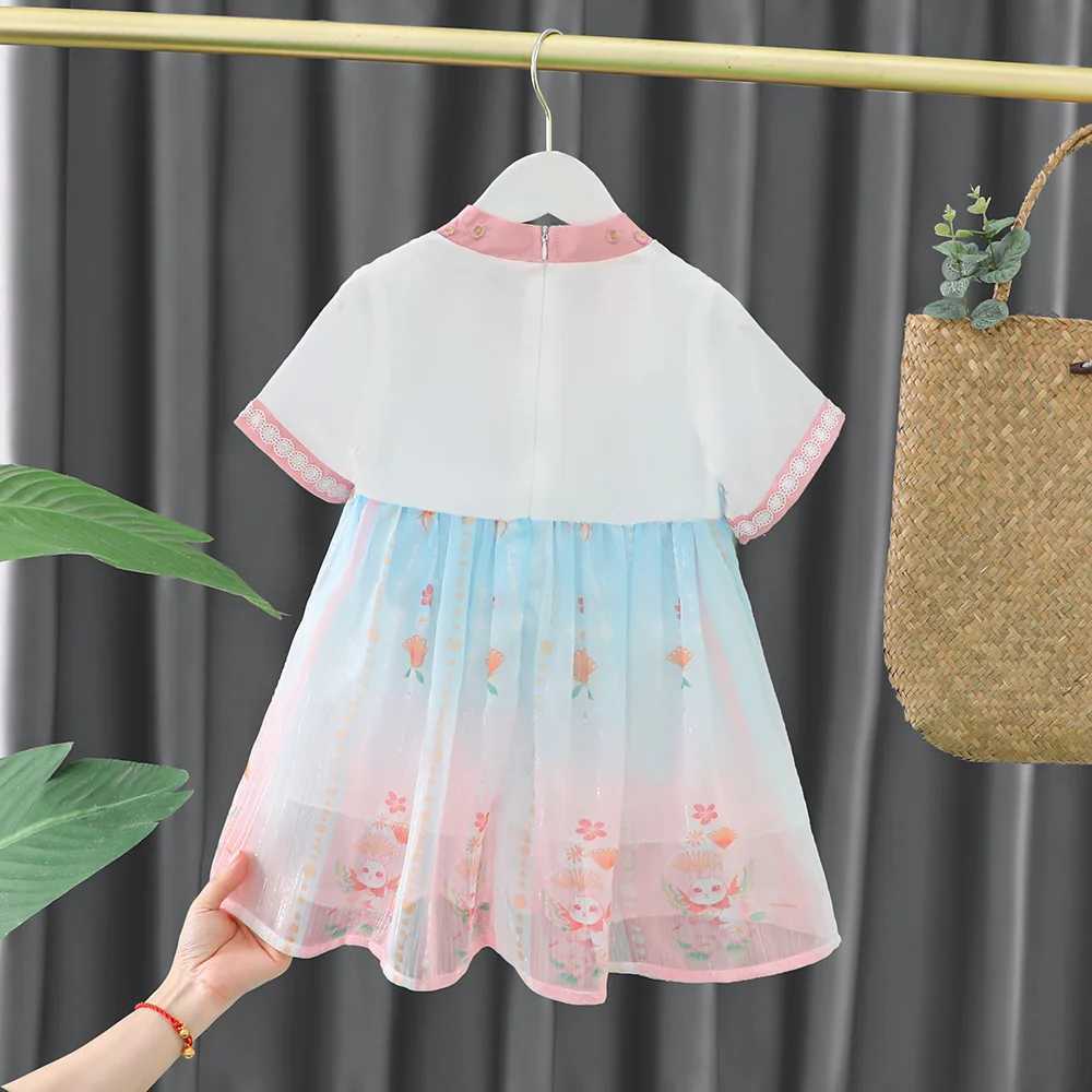 Robes de fille petite fille d'été mode robe mignonne bébé doux une année robe fille robe d'été robe traditionnelle chinoise pour filles