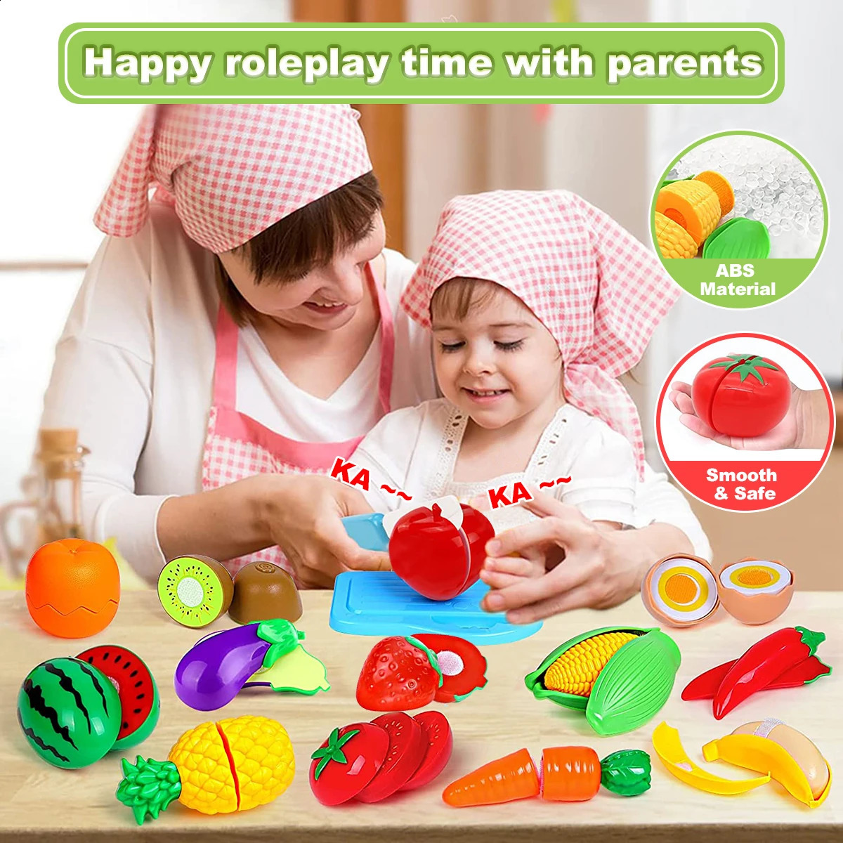 Kitchens Play Food Kids Pretend Play Kitchen Toy Set Cutting Fruit Vegetable Food Play House Simulation Toys Early Education Girls Boys Gifts 231218