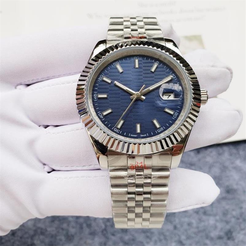 Relógio masculino 40mm mecânico automático completo de aço inoxidável luminoso novo azul luxo relógio feminino casais clássico watche246d