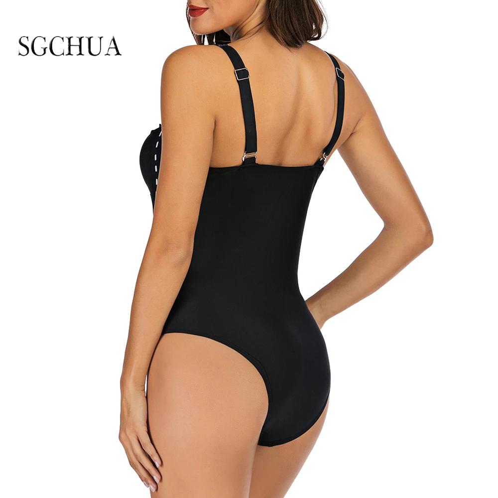 Suits sgchua yeni artı boyutu mayolar tek parça 6xl katı siyah mavi kırmızı kadın mayo plajı büyük mayo büyük yağ bodysuit