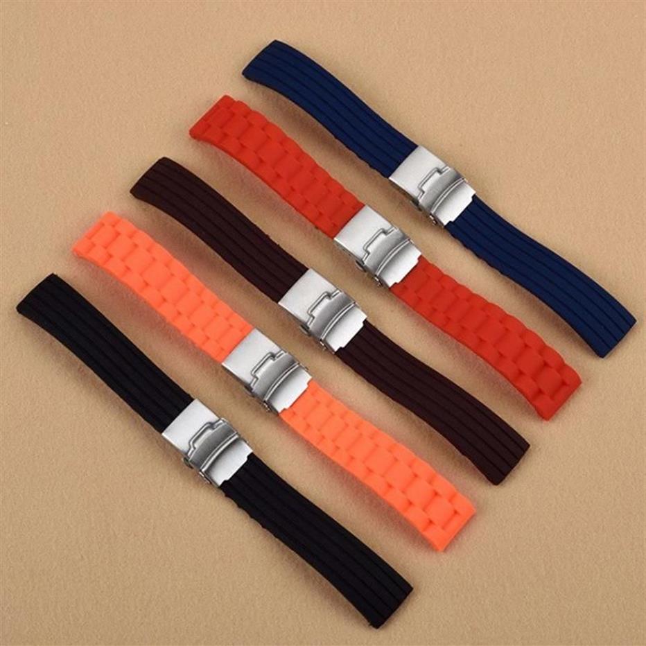 Bandas de relógio de alta qualidade pulseira de borracha mergulho pulseiras de silicone 16mm 18mm 20mm 22mm 24mm à prova d'água homens mulheres bracelet344s