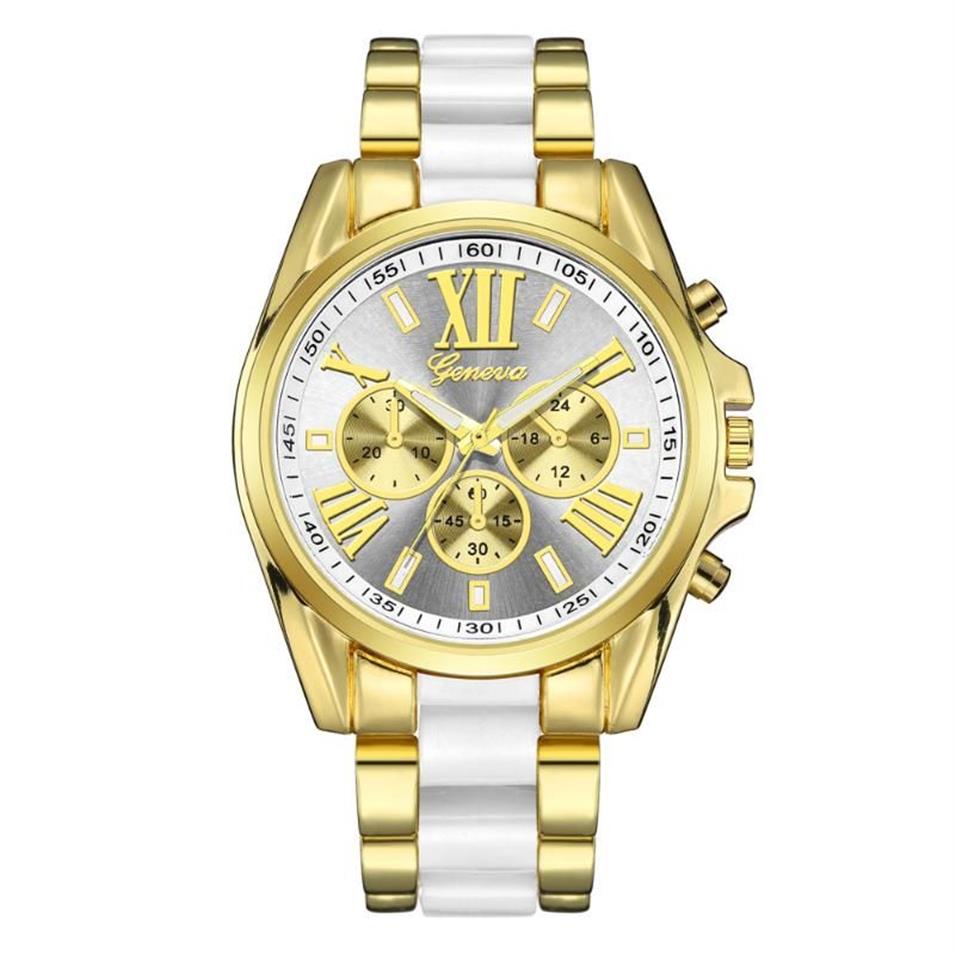 Relojes de pulsera Reloj clásico para hombres GINEBRA Reloj Hombre Moda Cuarzo Oro Zegarek Meski Relojes multidial Luminoso Montre Homm296c