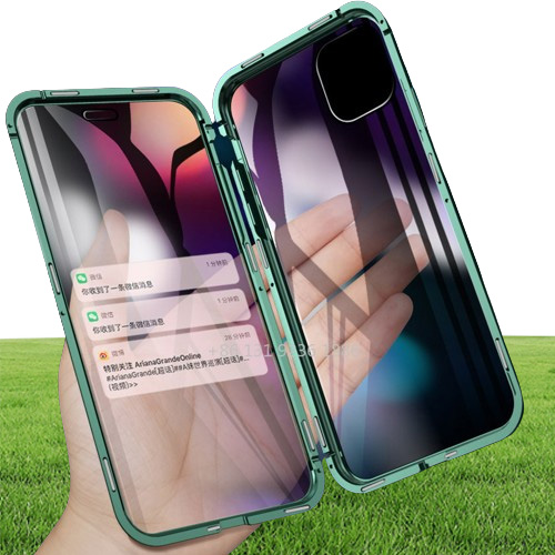 Case di metallo privacy magnetico iPhone 14promax 14 13 12 11 Promax xs max xr x 7 8 14Plus Prevenire il peep temperato 13pro 12p4887705