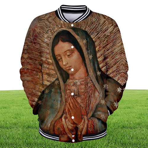 Onze Lieve Vrouw van Guadalupe Maagd Maria Katholieke Mexico Top Kwaliteit Jas Mannen Jas Lange Mouw Sweatshirt Harajuku Hoodies Kleding7858449