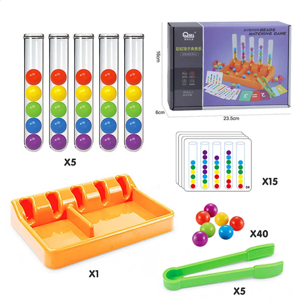 Brinquedos de inteligência Crianças Montessori Rainbow Balls Classificando Brinquedos Educativos Tubo de Ensaio Correspondência Número de Jogo Cor Matemática Criança Aprendendo Auxiliares de Ensino 231218