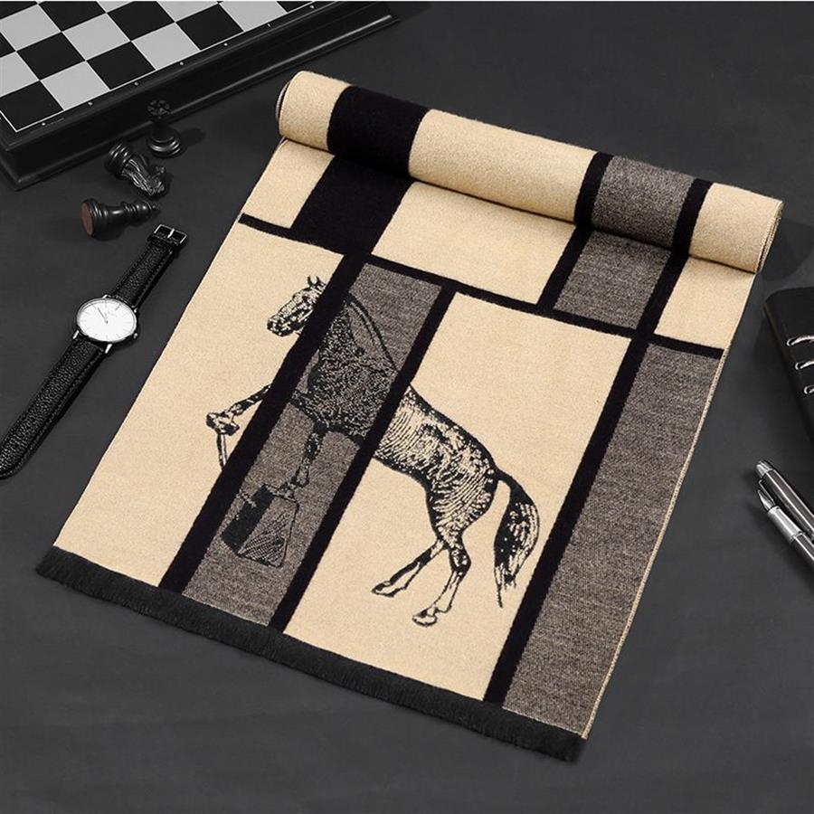 Foulards Classique Business Écharpe Hommes De Haute Qualité Cachemire Hiver Chaud Vintage Châle Longue Wrap Marque De Luxe Designer Cadeaux 220921273l