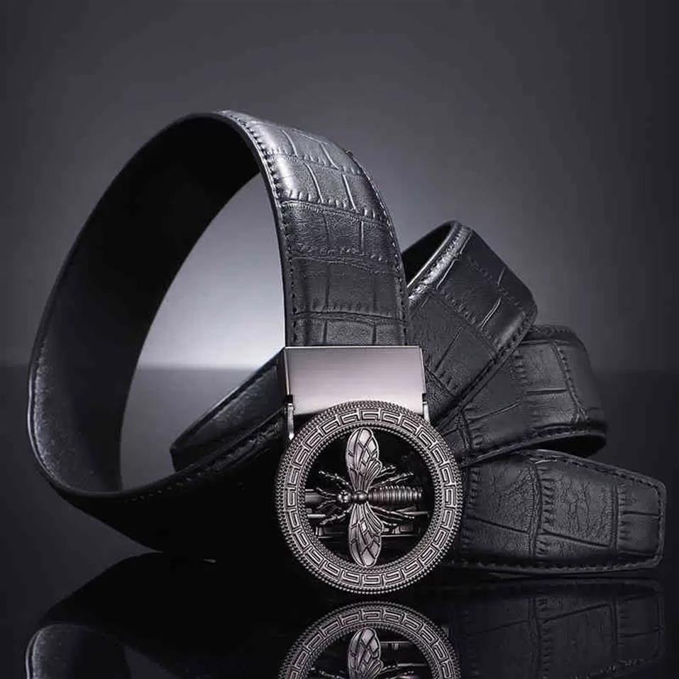 Ceinture concepteur ceinture mecs loisir Little Bee Buckle Menle's Business Men Very Val Cowhide Bamboo Men BW4U200M