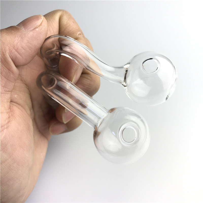 Tubo bruciatore a olio in vetro da 10mm 14mm 18mm narghilè con ciotola grande da 30mm Tubi in Pyrex spessi trasparenti Maschio Femmina Bong Acqua Fumatori Rigs