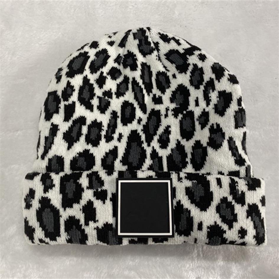 Projektantka czapka do czapki dla kobiet marka Zimowe dzianinowe czapki czapki unisex panie ciepłe czapkę czapki lopard caps237Q