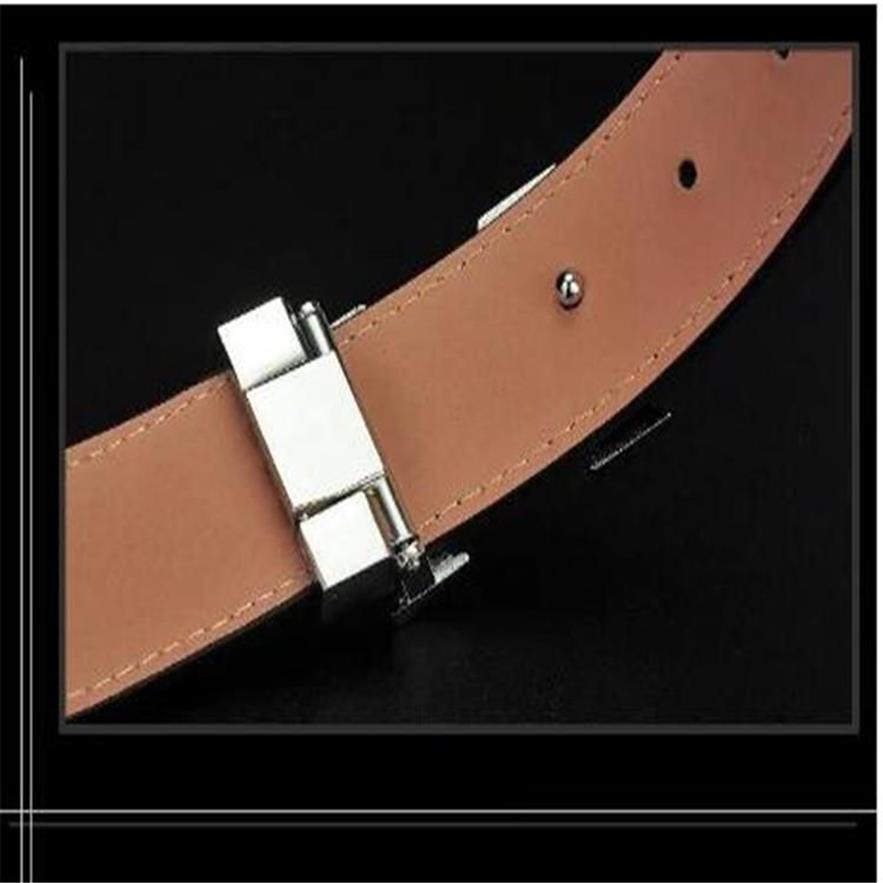 Cinture moda Uomo Donna Cintura grande fibbia in oro Vera pelle classica Tim Ceinture 3/8 cm larghezza AAA86 senza scatola2363