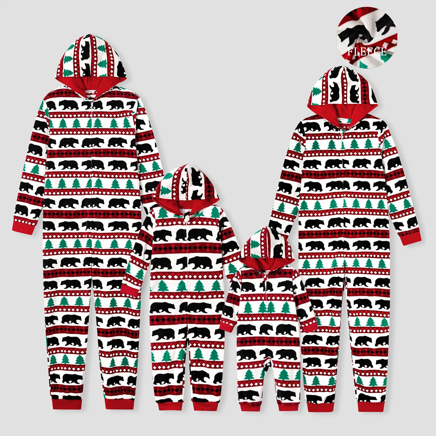 Aile Eşleşen Kıyafetler Patpat Noel Festivali Teması Baskı Uzun Kollu Pijama Setleri Alev Dayanıklı 231218