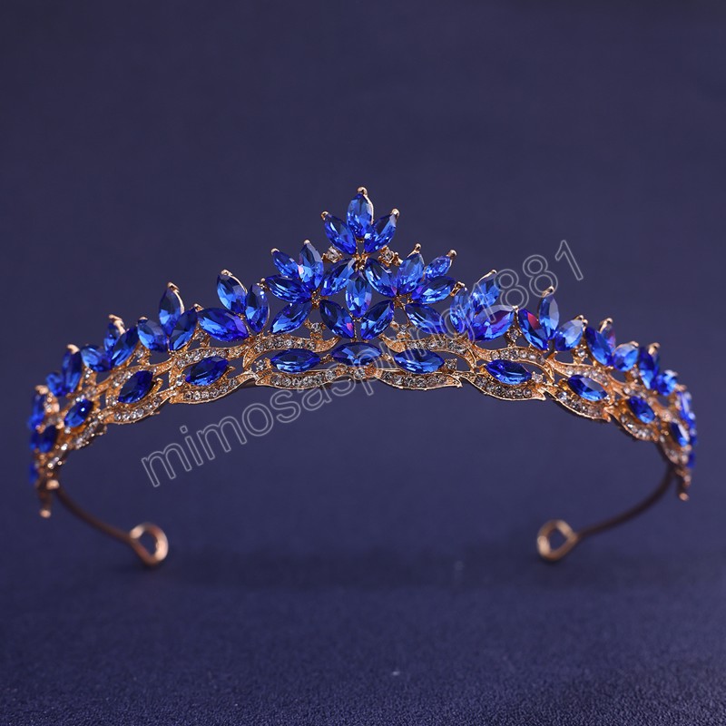 7 kleuren Crystal Tiara Kroon Voor Vrouwen Meisjes Elegante Bruids Prinses Koningin Bruiloft Haar Jurk Party Sieraden Accessoires