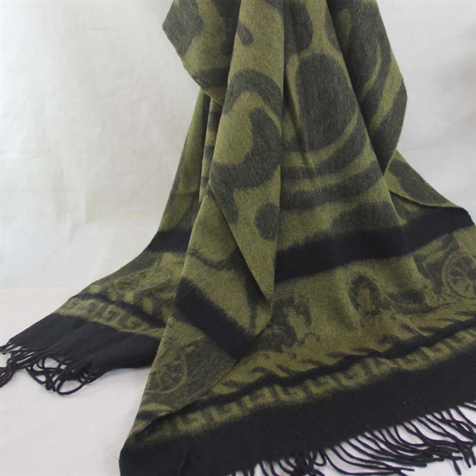 New soft cashmere scarf ladies shawl wrapped woman 70X200CM 100% cashmere oversized four-layer fashion jacquard Green Olive Black 286L