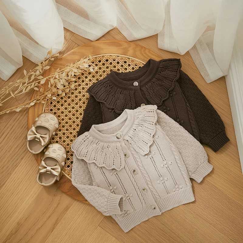 Pullover Princess Baby Girls Sweater Cardigan Sweater لطيف دمية كروشيه كروشيه إغلاق ملابس الملابس الخارجية