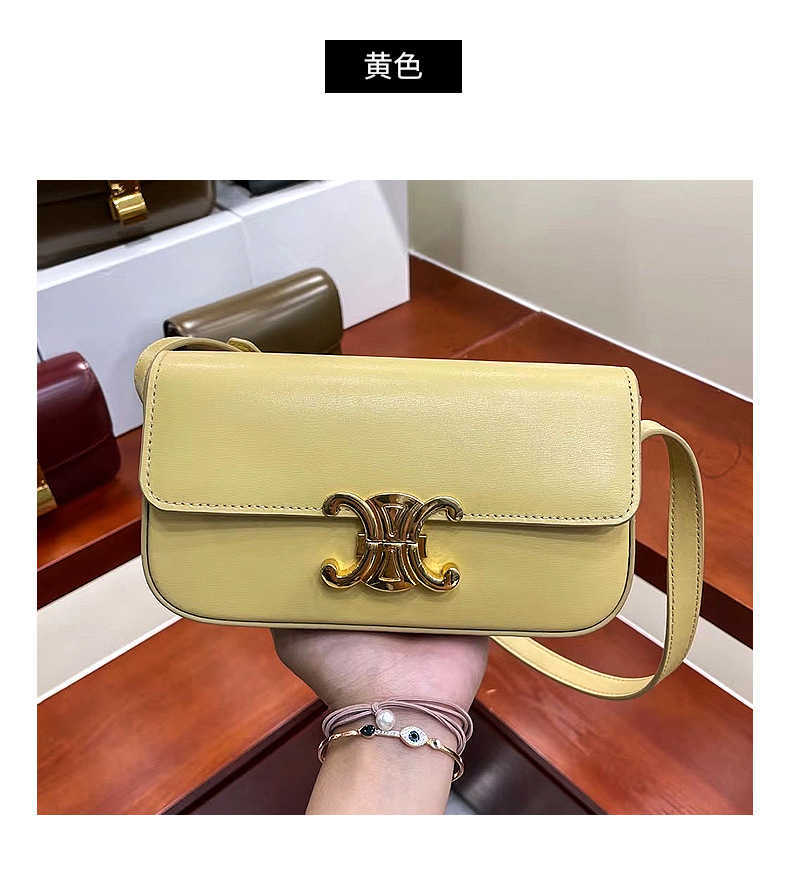 Celins's Genuine Leather Shoulder bag Luxury teen High quality classic Triumphal underarm tofu small square womens box cowhide portable With Real Logo