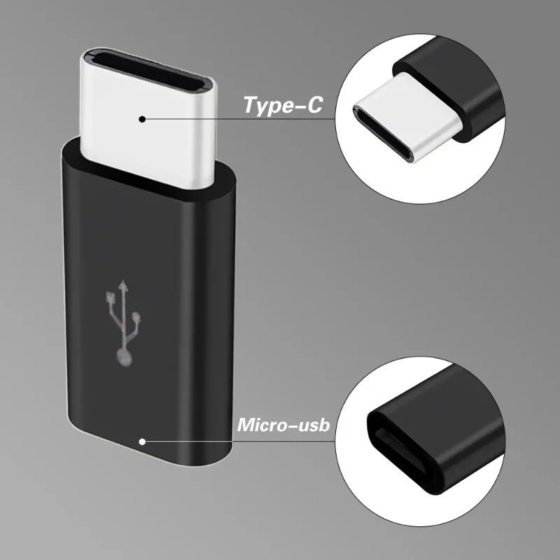 Mikro USB dişi Tip C Erkek Adaptör Dönüştürücü Mikro-B'ye USB-C Konnektör Şarj Kablosu Adaptör Telefonu