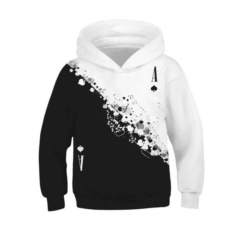 Pullover czarne białe krajobrazy 3D print dla dzieci bluzy dla nastolatków bluza dziewczyna zimowe ubrania swobodne dzieci z długim rękawem pullover topsl231215