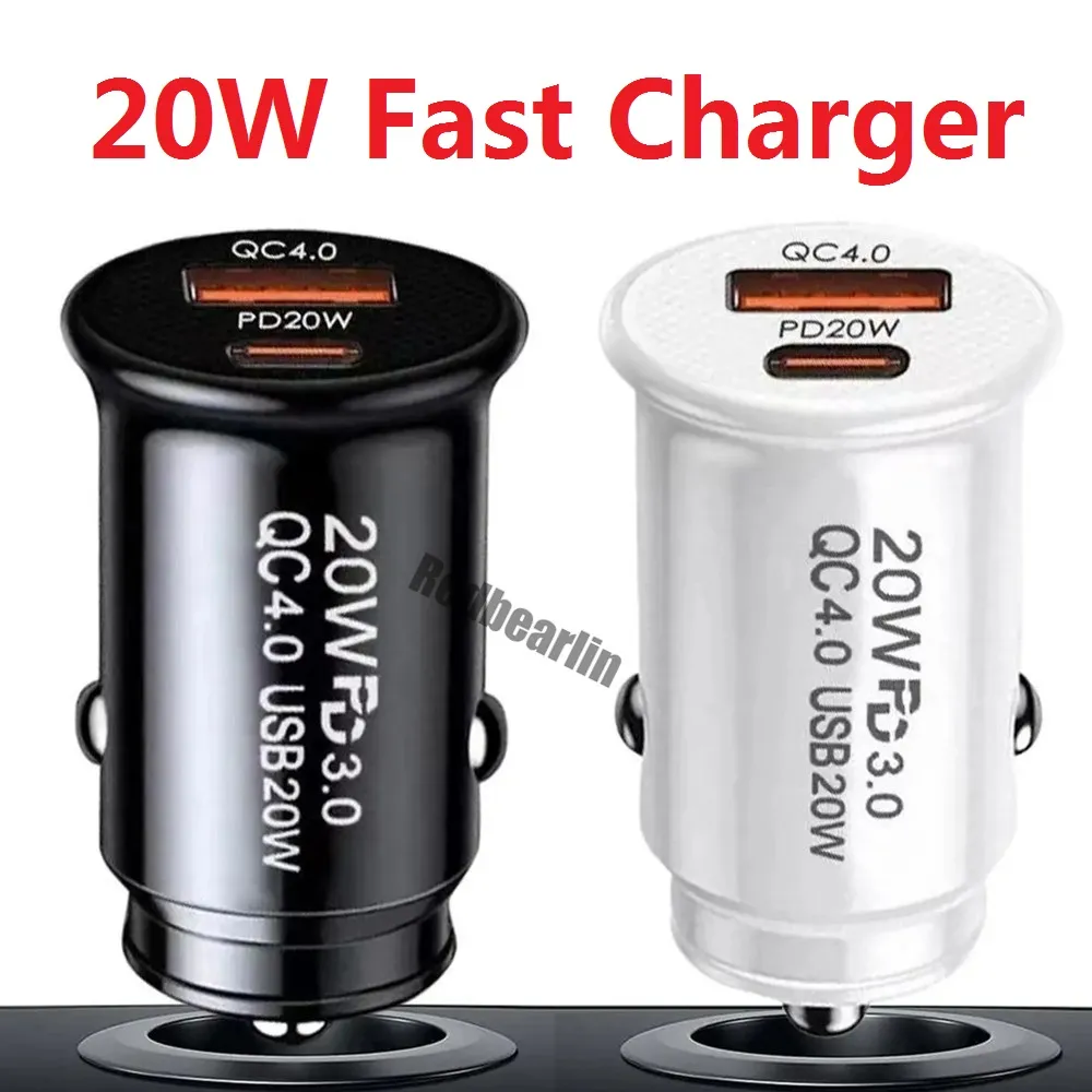Mini Portable 20W USB C Car  Fast Quick Charging 3.1A Vehicle Type-c Car Chargers For IPhone 14 15 pro max Samsung S23 S24 Power Adapters GPS pc