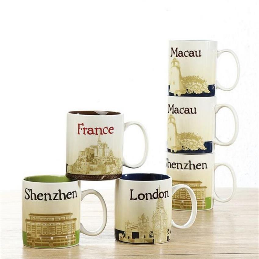 Tasse de ville Starbucks en céramique d'une capacité de 14 oz, tasse à café des villes britanniques avec boîte originale London City257Y