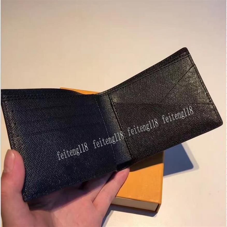 Fashion Herren Kurzerbringungskartenhalter Männer Brieftaschen Streifen strukturiert mehrere Bifold kleine Geldbörse mit Box197a