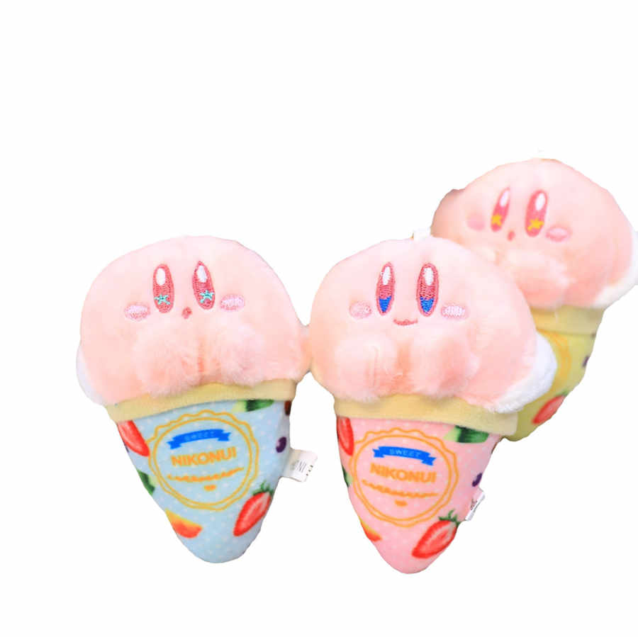 Porte-clés poupée Kirby rose, jouets en peluche Kawaii, pendentif de crème glacée de dessin animé, décorations, cadeaux de Festival pour enfants, accessoires