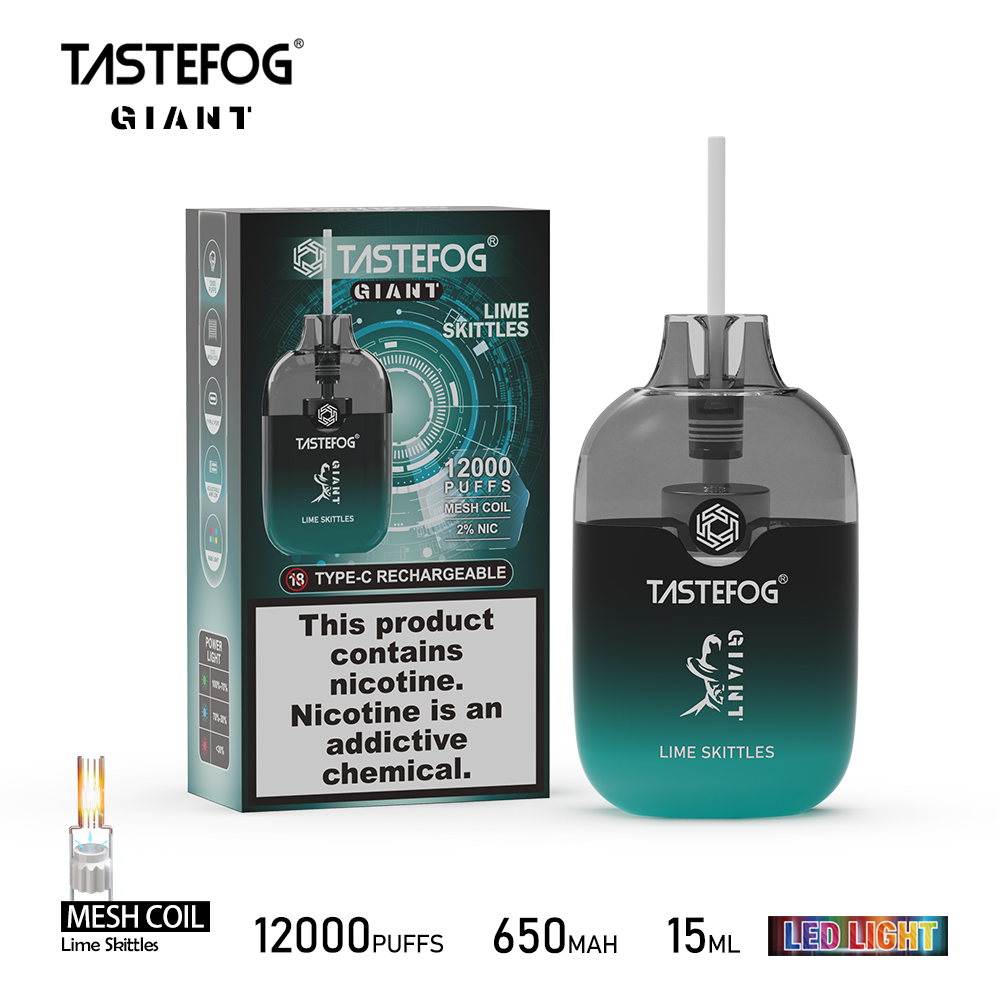 Nessuna tariffa 12000 Puff Vapes usa e getta Tastefog Giant Vape Box 2% 15ml Sigaretta elettronica 12k Puff 12 Sapori Prezzo all'ingrosso