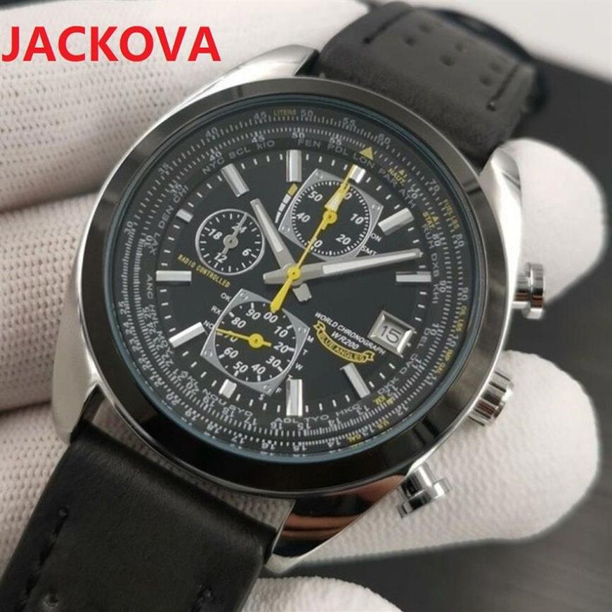 Top quality nice model quartz fashion mens watches stopwatch auto date big full functional popular casual fashion male gifts water2693