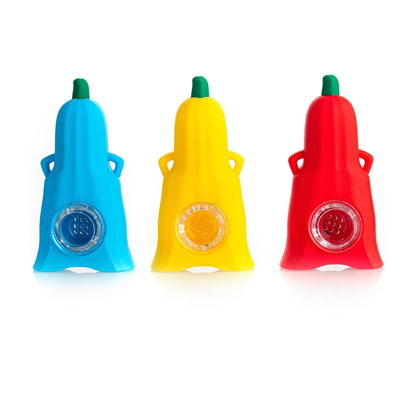 Pipa ad acqua di cetriolo Tubi in silicone da viaggio Mini tubi sigarette a banana Accessori erbe secche Pipa fumatori accessori fumatori Dab Rig Bong GJ5145