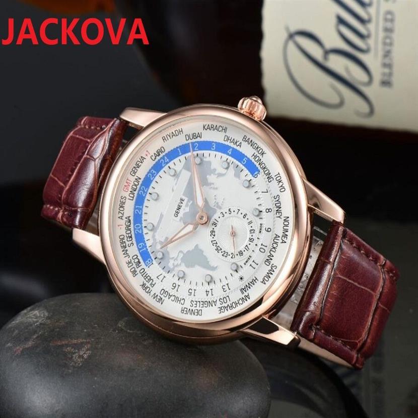 classic atmosphere genuine leather quartz mens watches day-date business switzerland lumious nightlight President country name ske308z